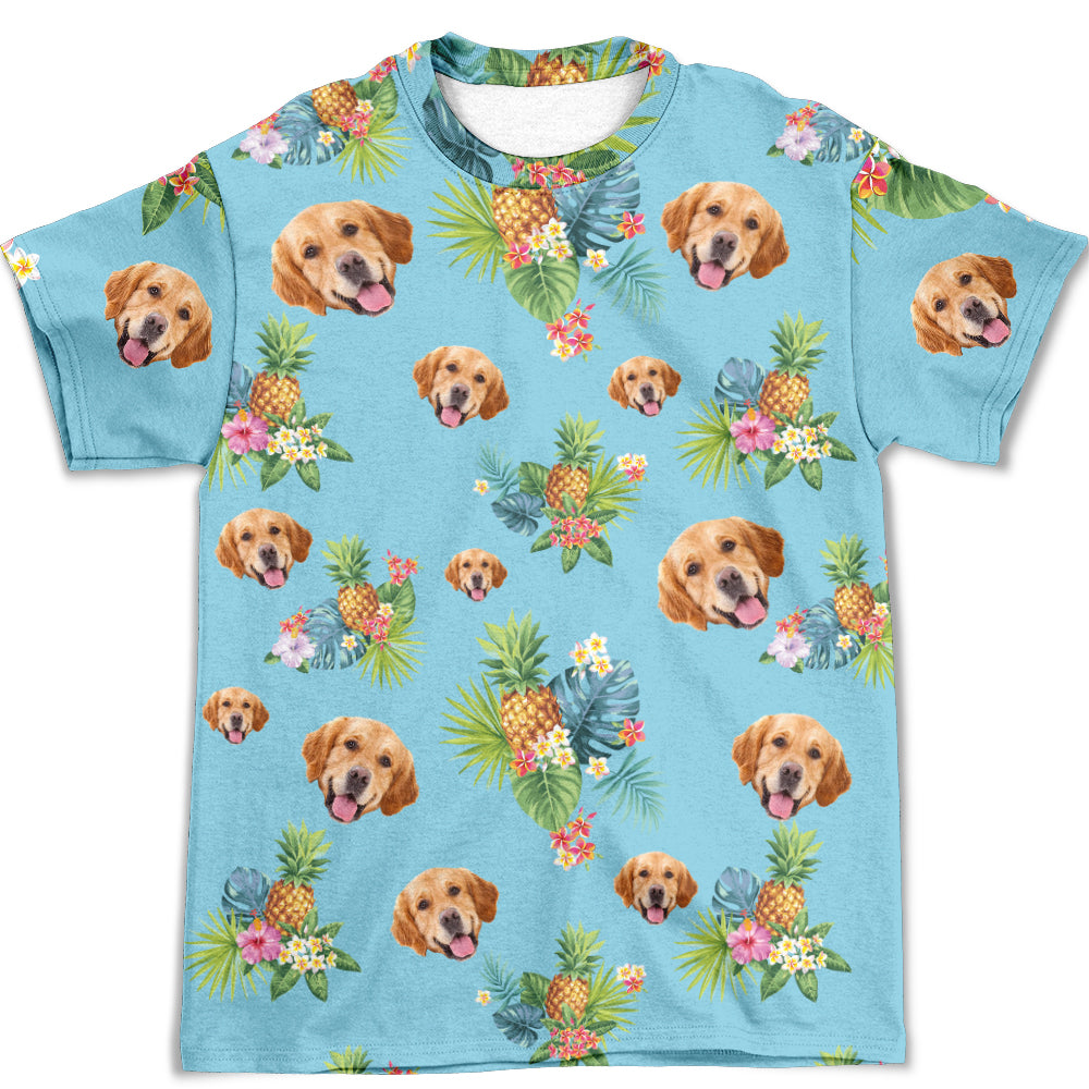 Personalized Blue Dog Pattern All-over-print T-shirt - Ideal Gift for Loved Ones