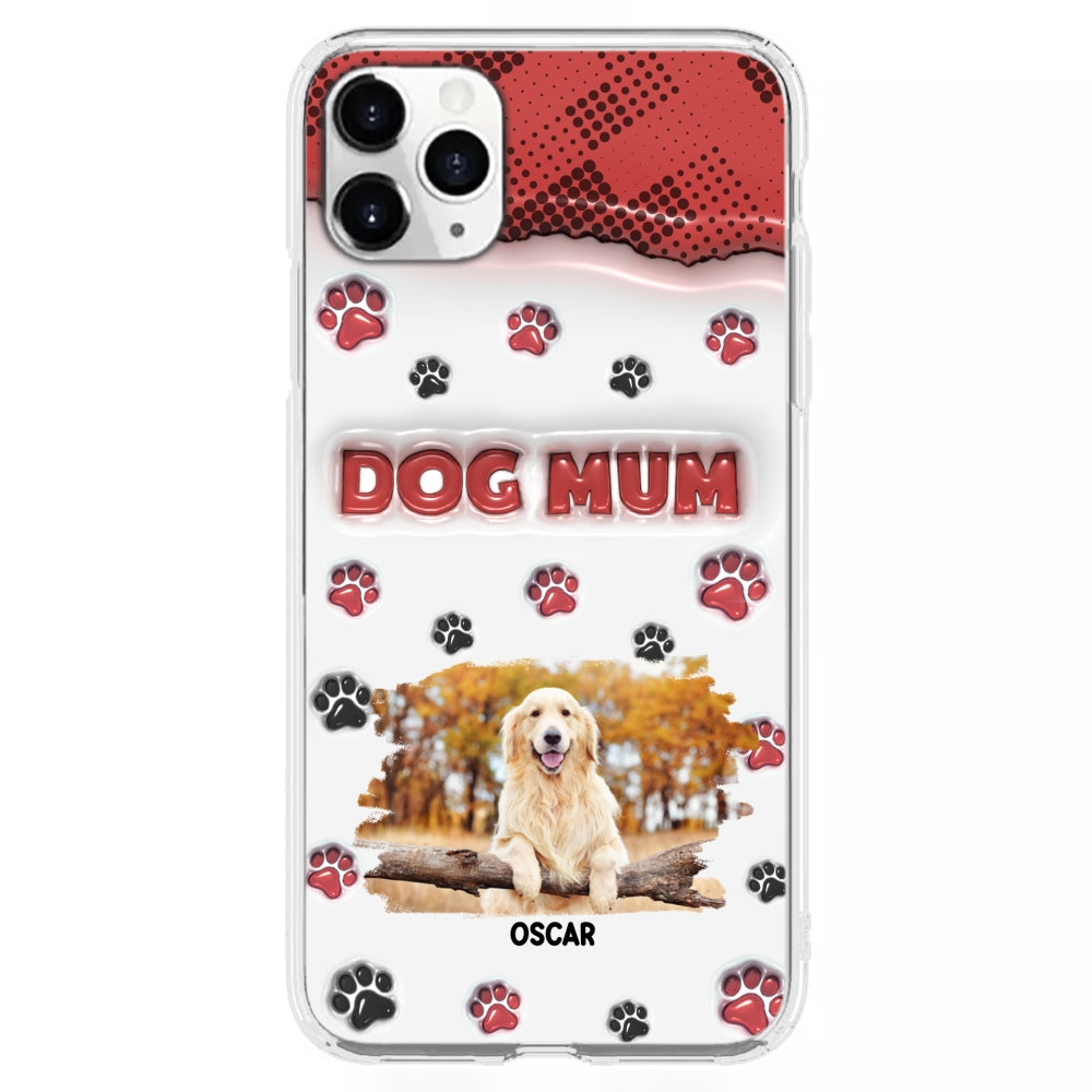 Customizable 3D Inflated Effect Personalized Dog Mom Photo Phone Case - Version 2