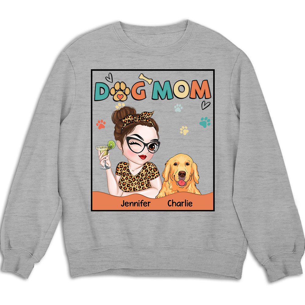 Customizable and Adorable Dog Mom Personalized Sweatshirt