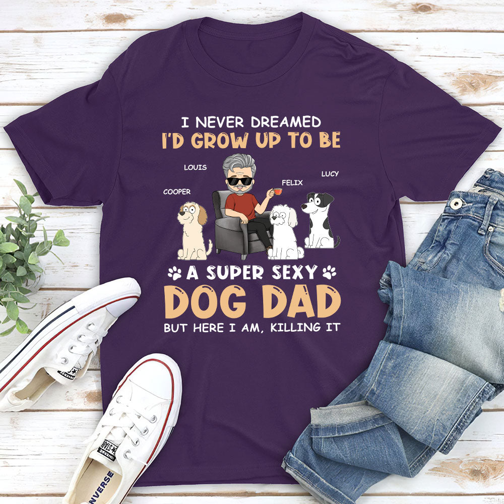 Super Sexy Personalized Custom Unisex Dog Dad T-shirt - Ideal for Pet Lovers