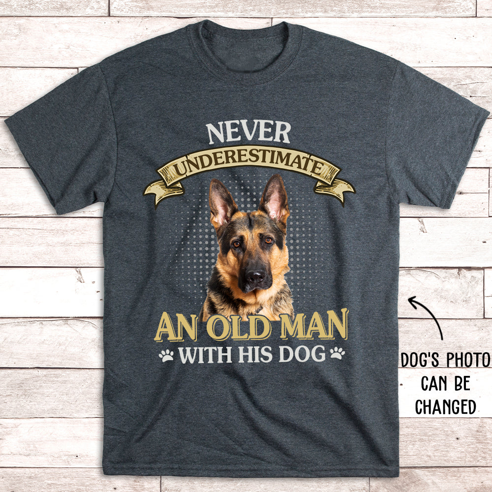 Personalized Unisex T-shirt: A Great Gift for Pet Lovers - Never Underestimate Old Man Design