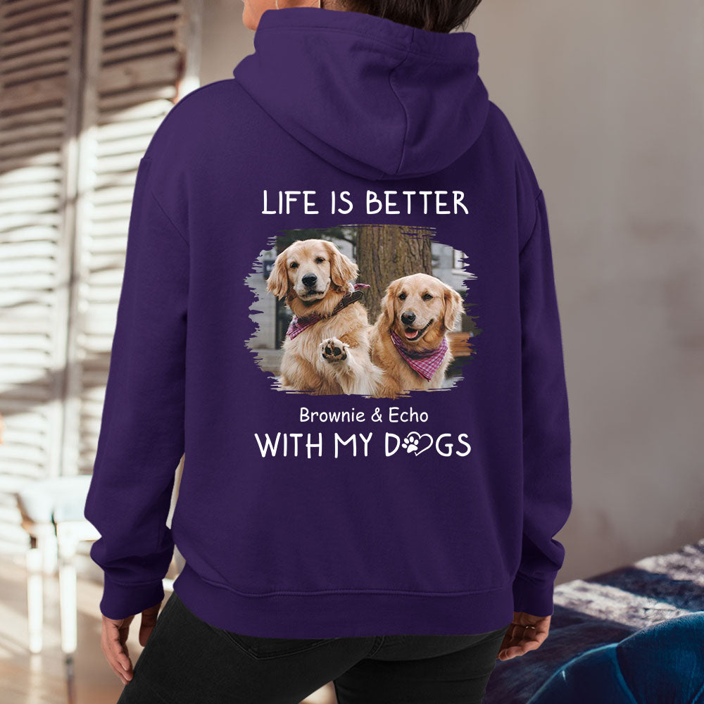 Personalized 'Better With Dogs' Photo Custom Hoodie - Ideal Gift for Pet Lovers