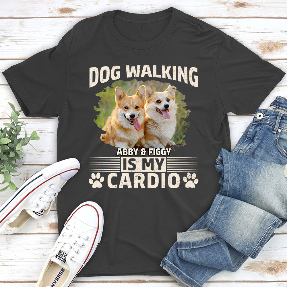 Retro Cardio with Dog Personalized Unisex Custom T-shirt - Ideal for Pet Lovers