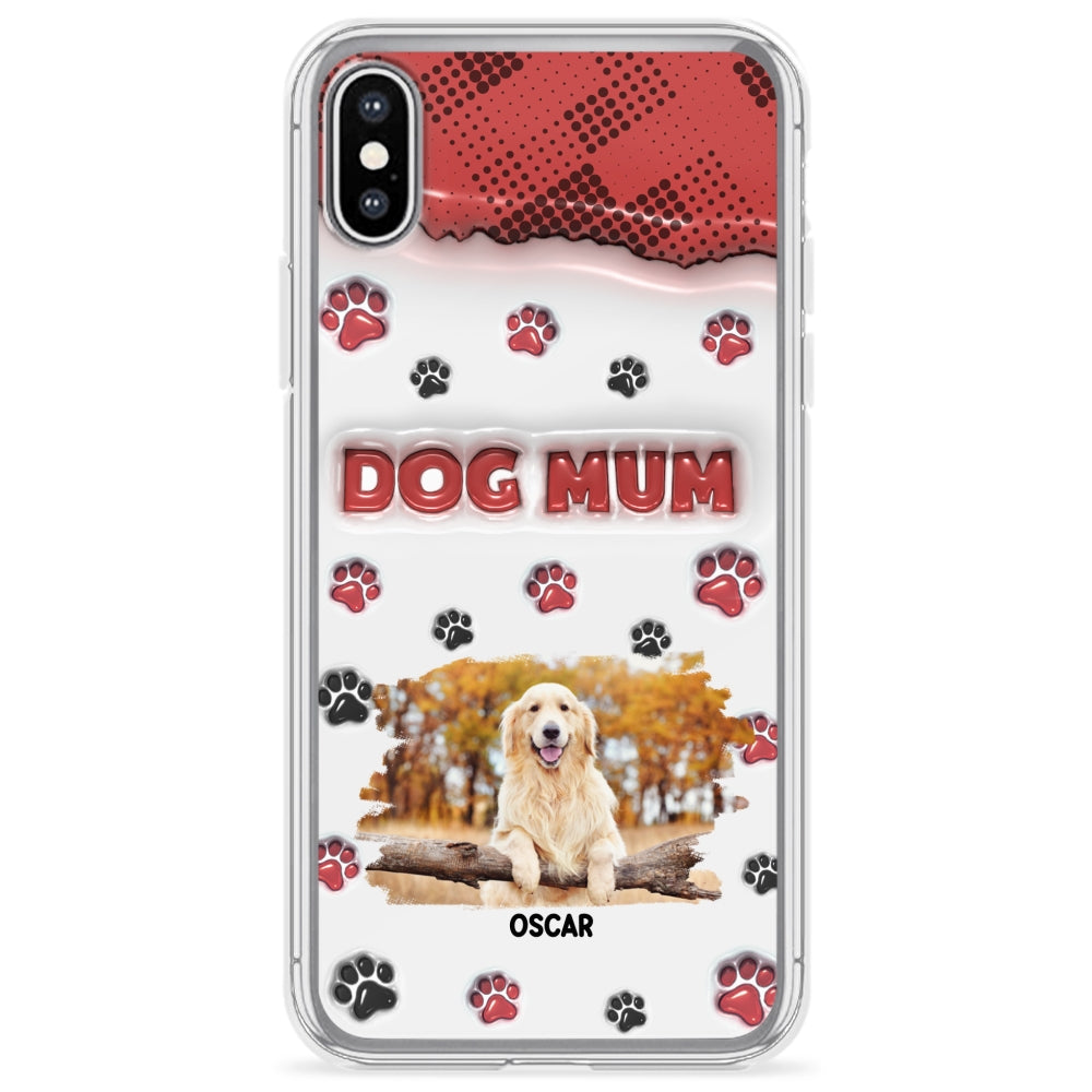Customizable 3D Inflated Effect Personalized Dog Mom Photo Phone Case - Version 2