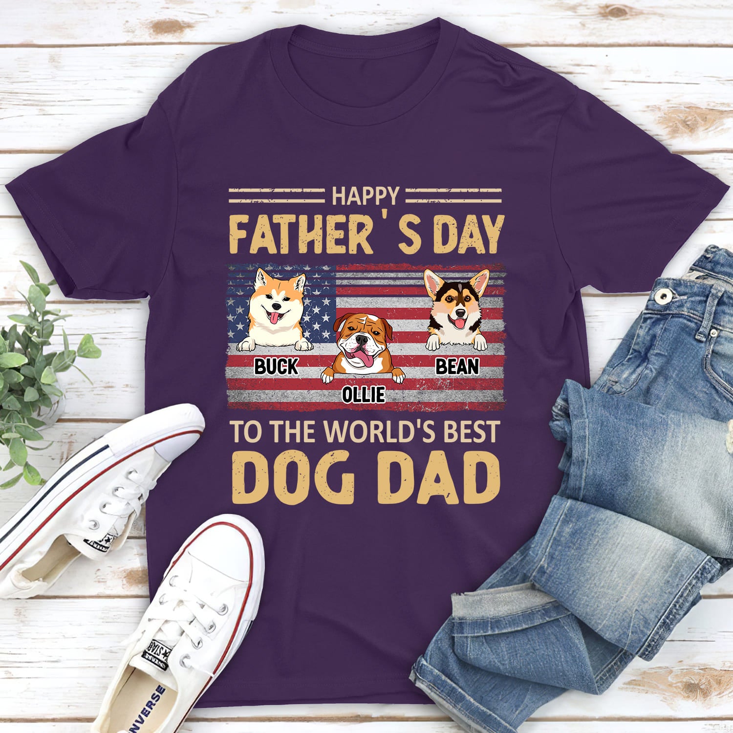 Best Gift: Personalized Custom Unisex T-shirt for World's Best Dog Dad