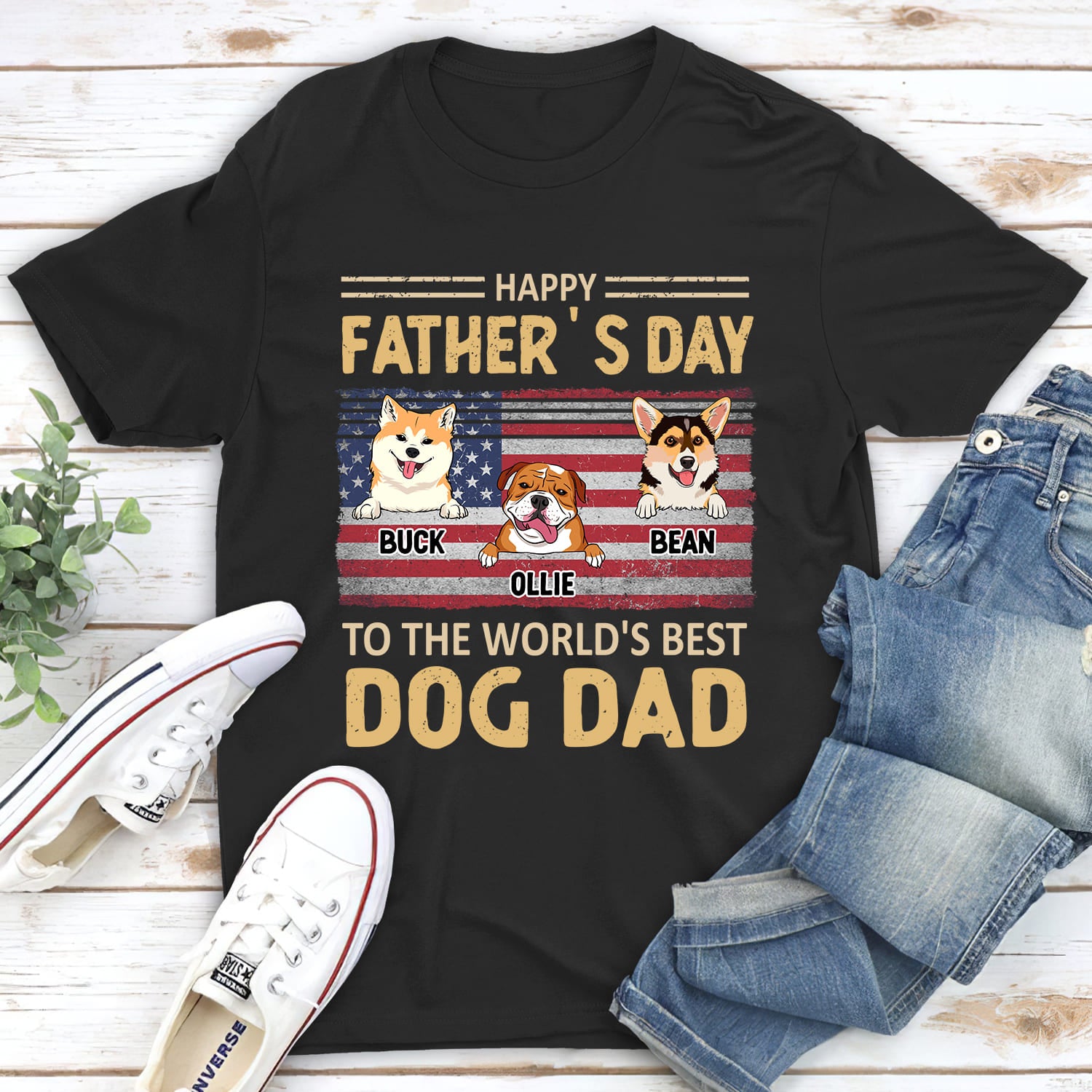 Best Gift: Personalized Custom Unisex T-shirt for World's Best Dog Dad