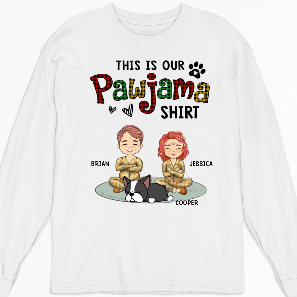 Personalized Pawjama Couple Long Sleeve T-Shirts - Ideal Gift for Pet Lovers