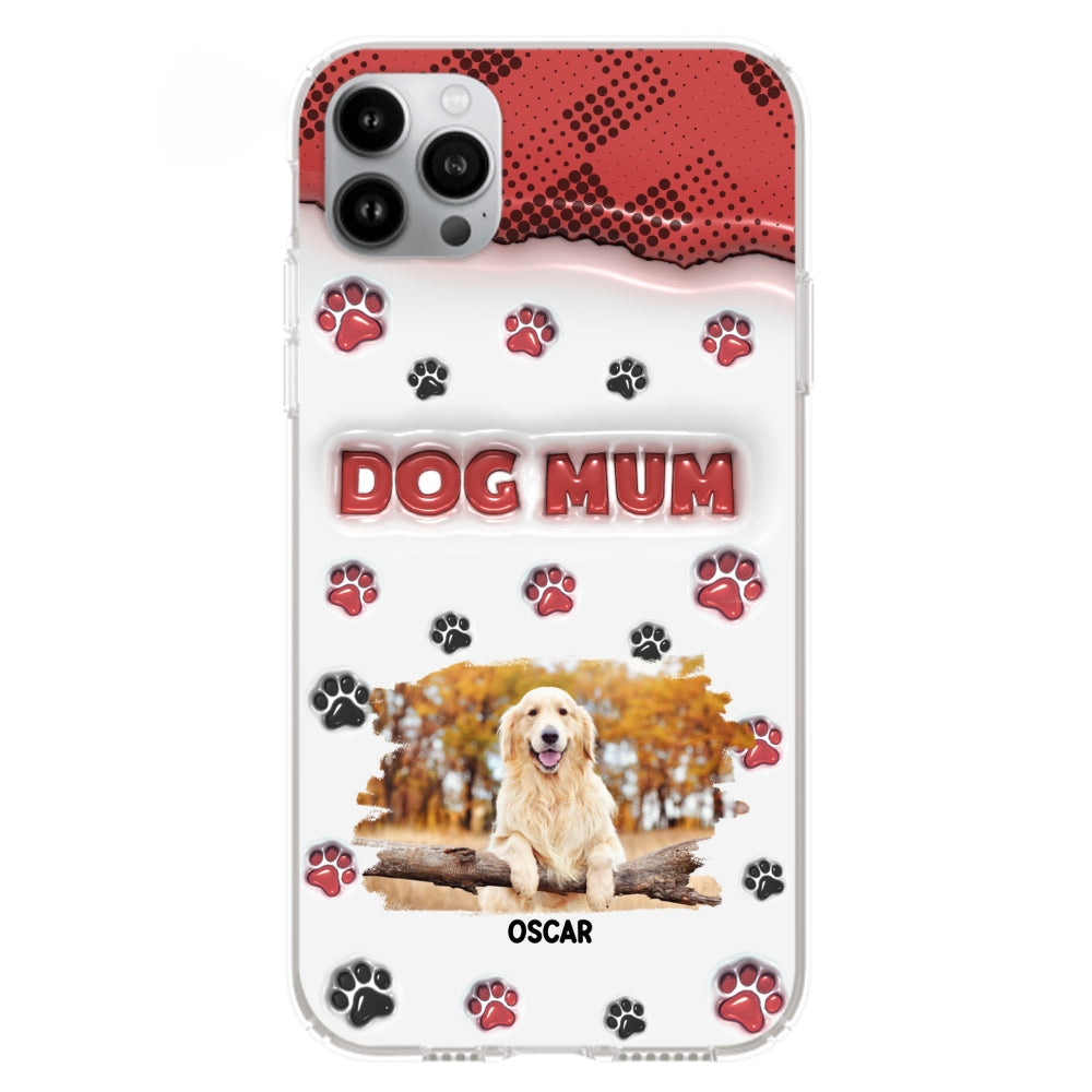 Customizable 3D Inflated Effect Personalized Dog Mom Photo Phone Case - Version 2