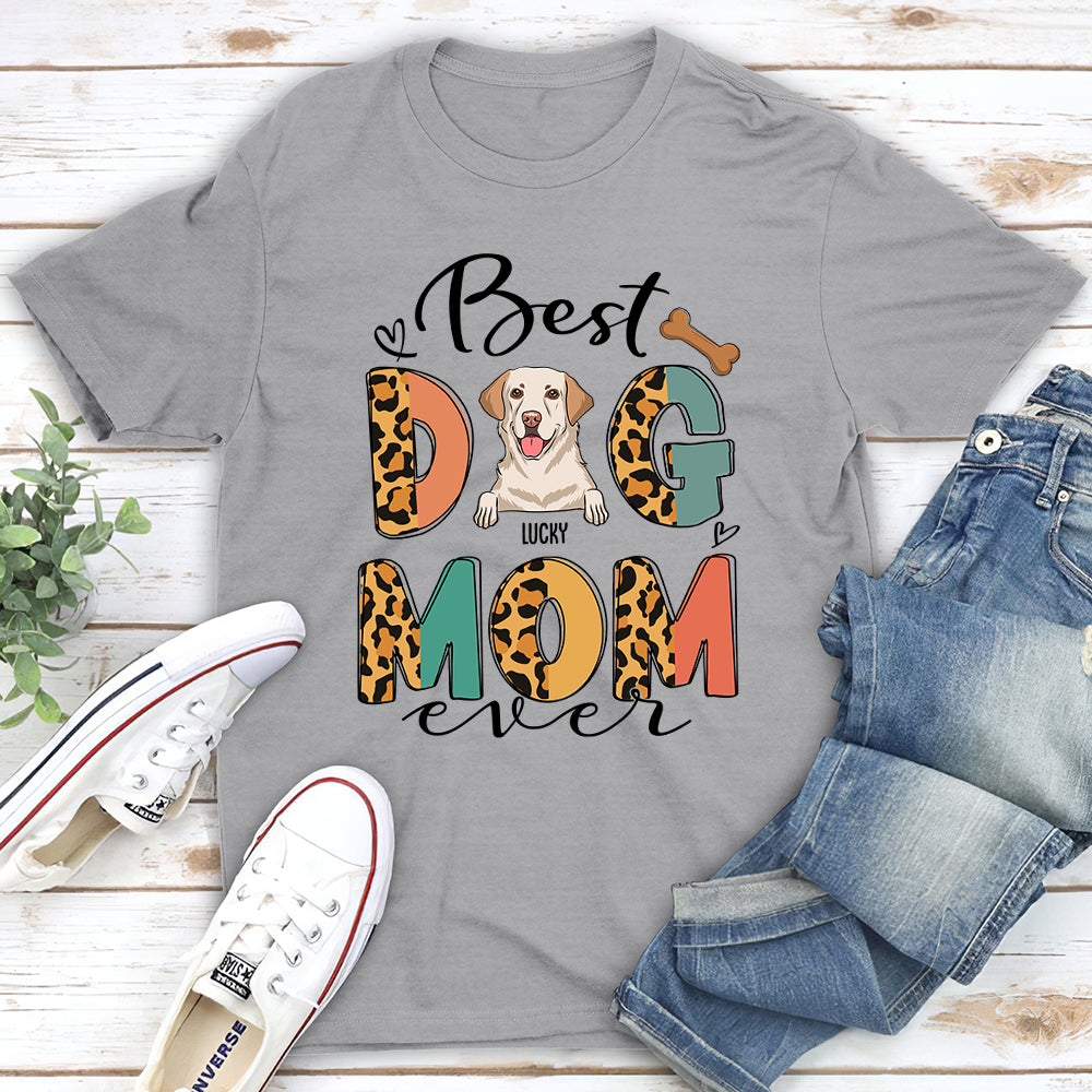 Personalized Custom Unisex Dog Mom Pattern T-shirt - Ideal Gift for Pet Lovers