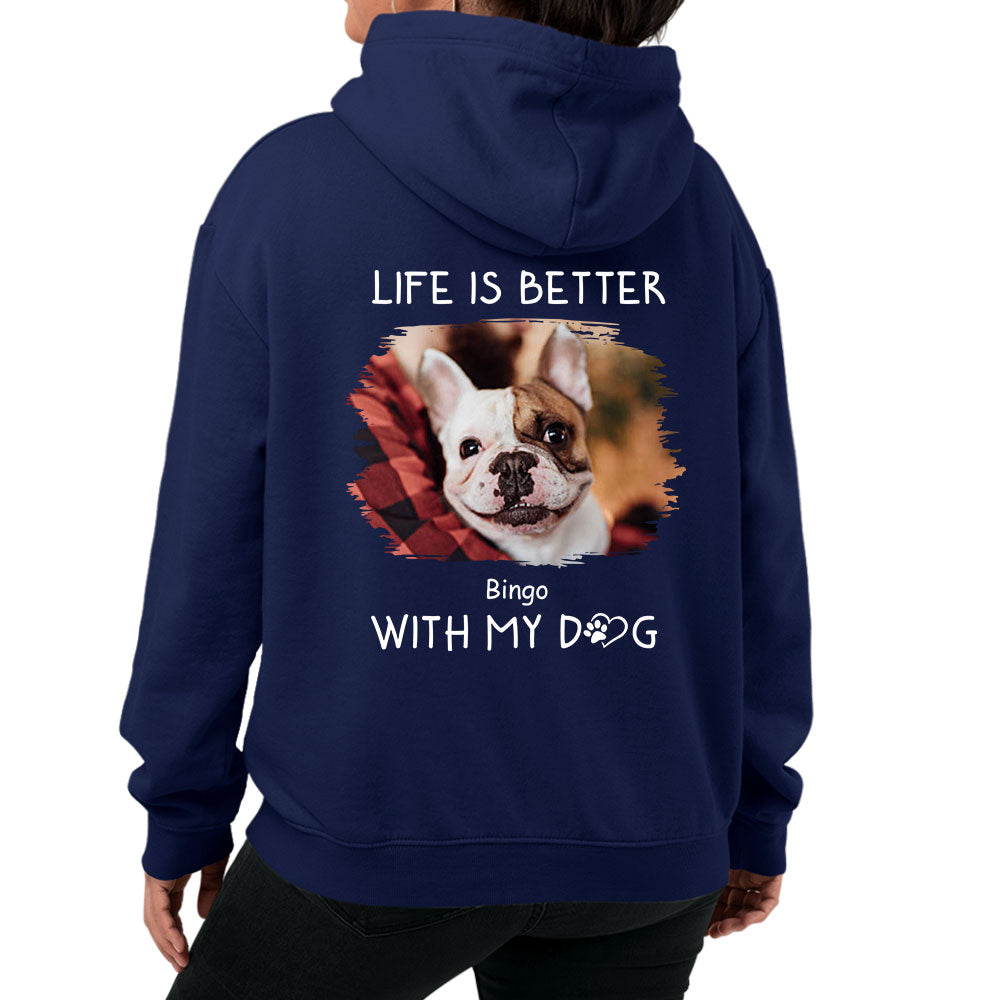 Personalized 'Better With Dogs' Photo Custom Hoodie - Ideal Gift for Pet Lovers