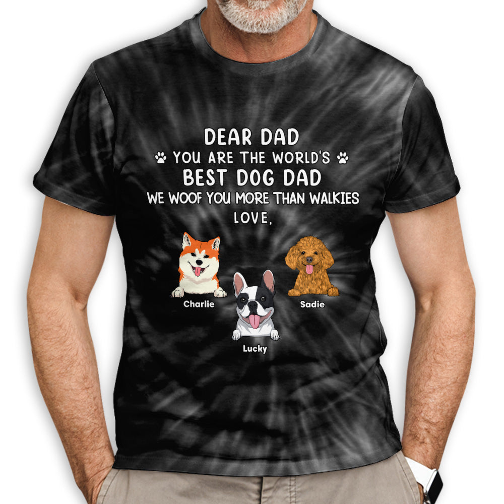 World's Finest Personalized All-over-print Dog Dad T-shirt