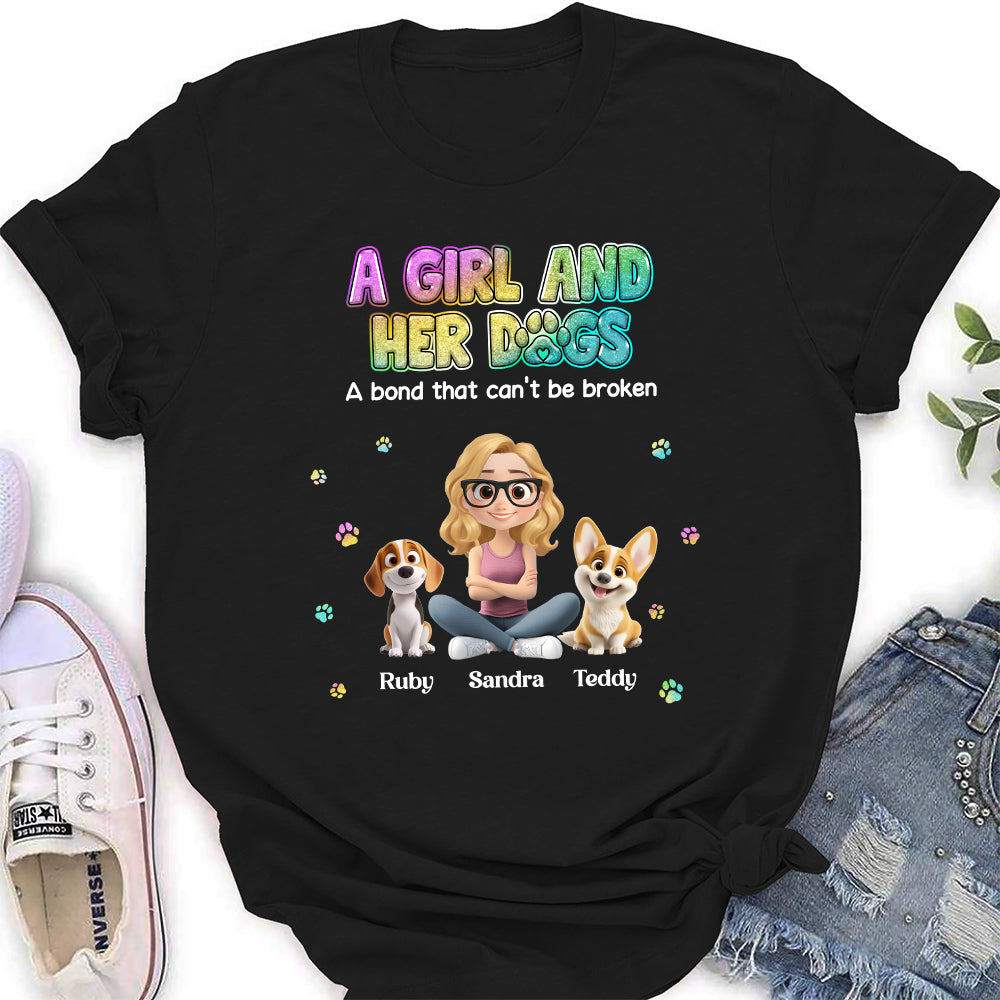 Personalized Custom Women's 'A Girl And Her Dog' T-shirt - Ideal Gift for Pet Lovers