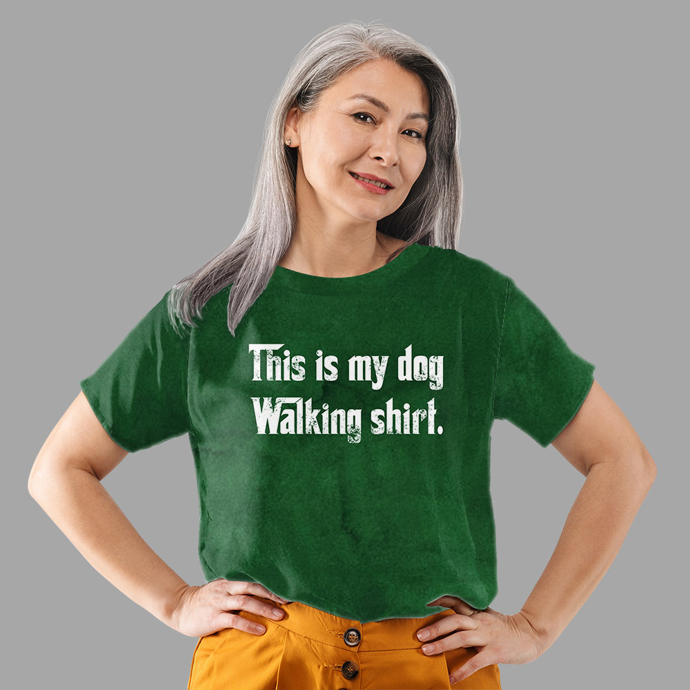 Customizable All-over Print Dog Walking T-shirt - Personalized for Your Canine Adventures