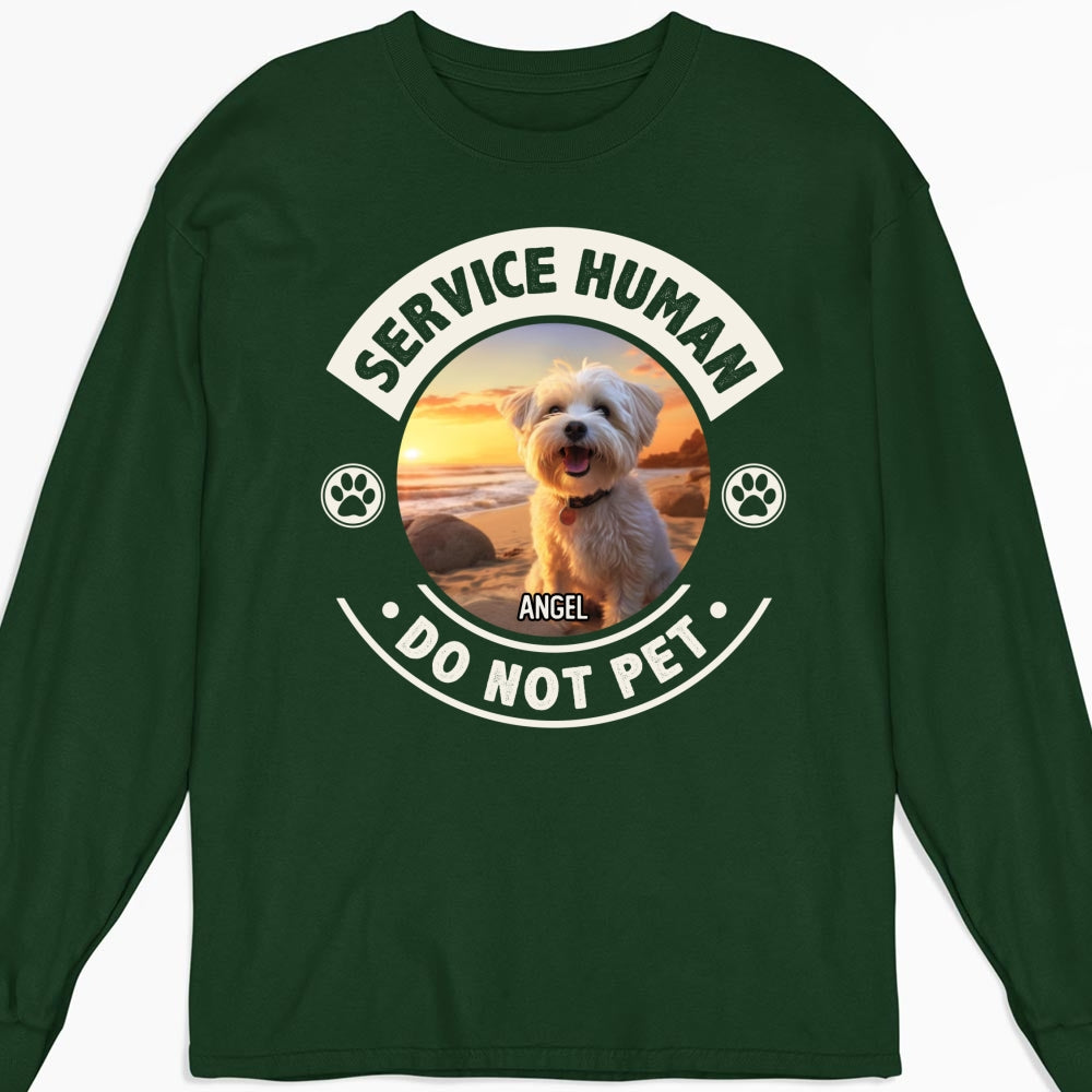 Personalized Custom Long Sleeve Human and Dog Photo T-Shirt - Ideal Gift for Pet Lovers