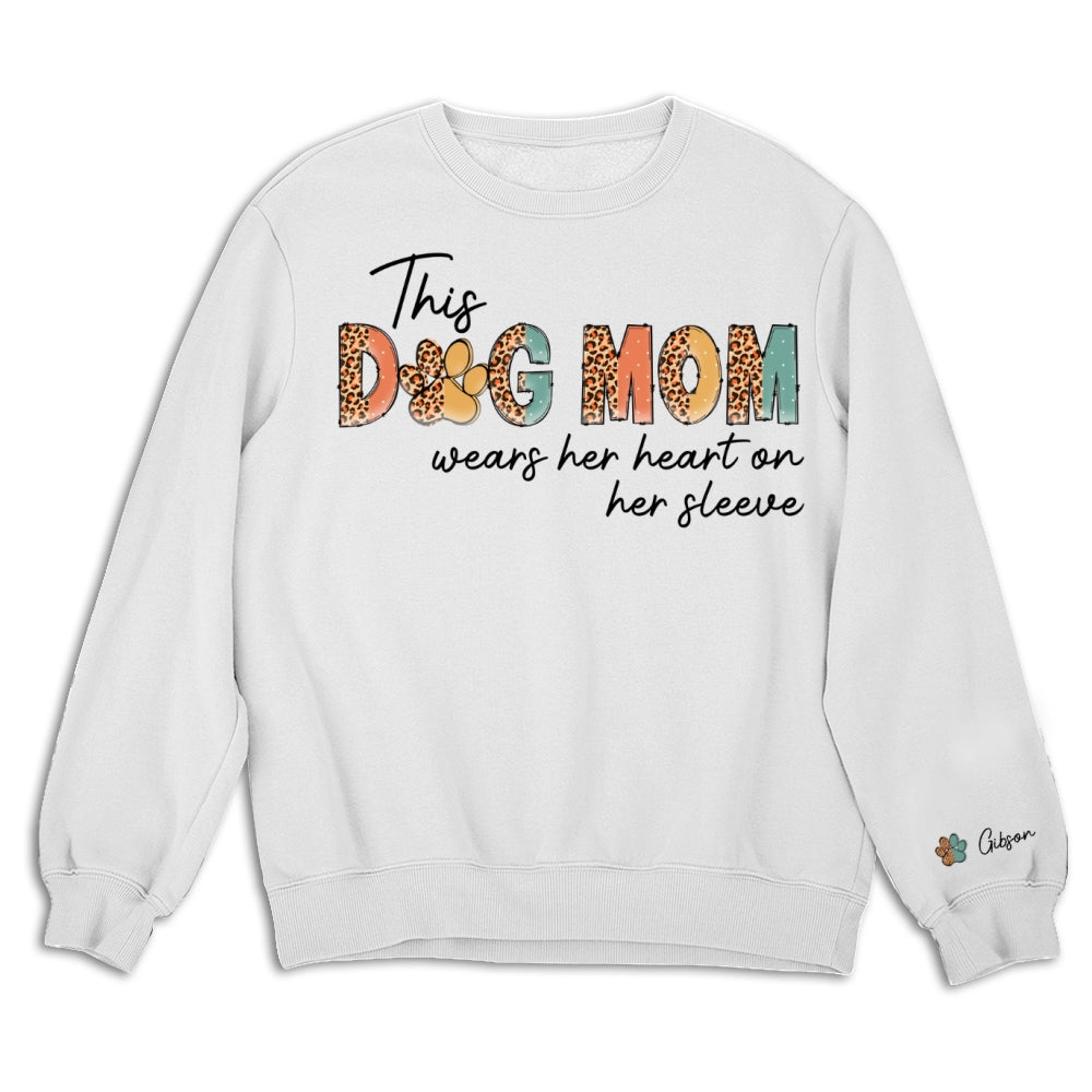 Personalized Dog Mom Heart Custom Sweatshirt - Ideal Gift