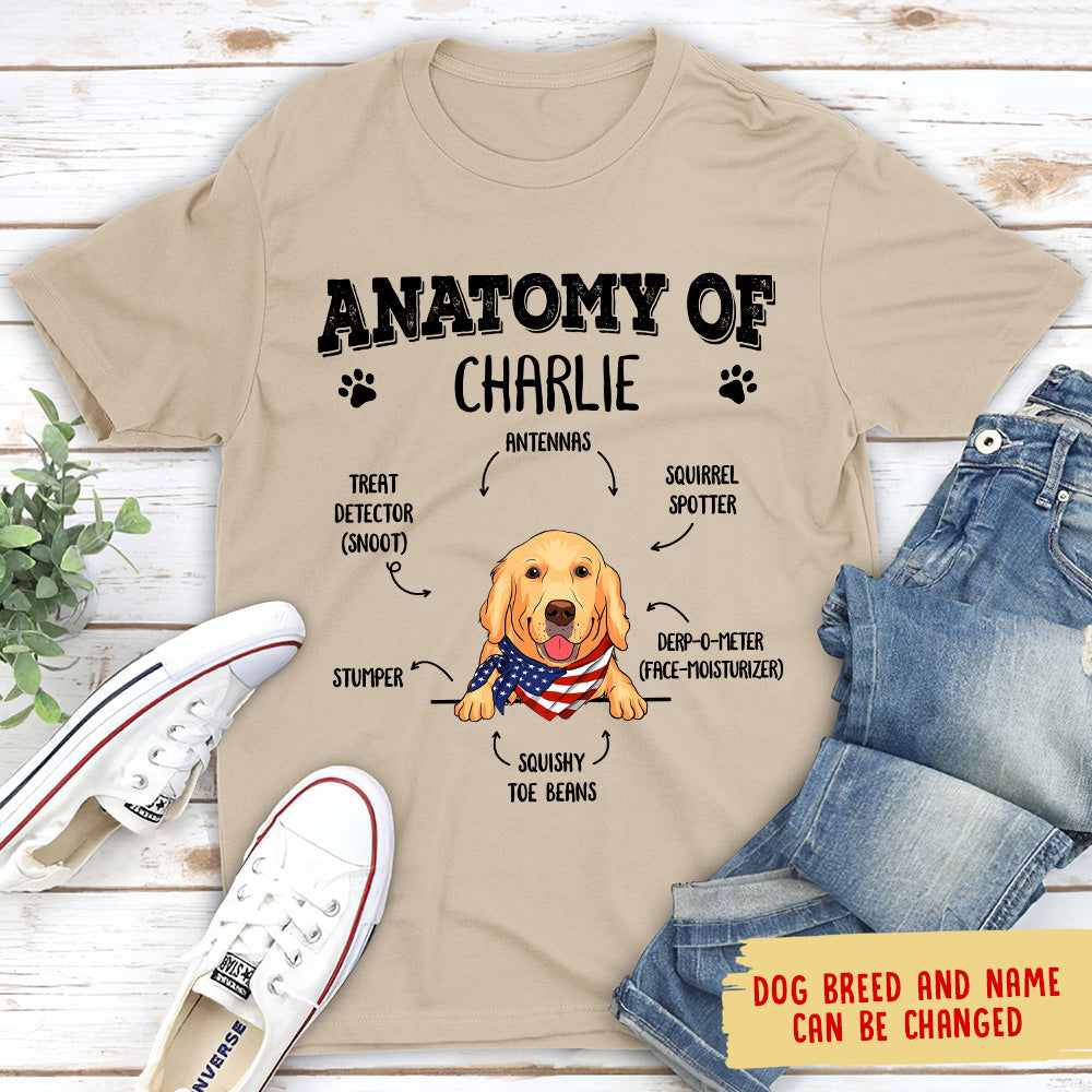 Customizable Unisex Dog Anatomy Personalized T - shirt