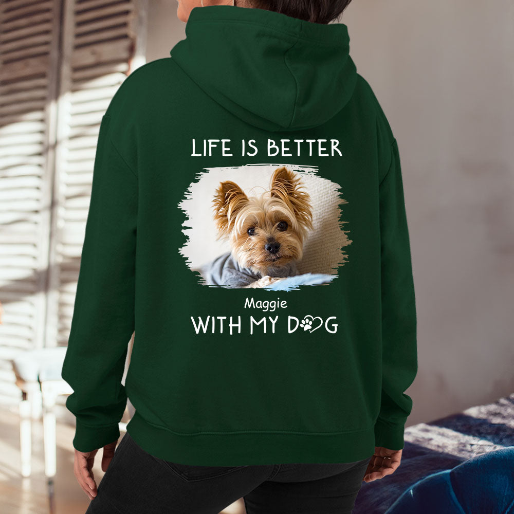 Personalized 'Better With Dogs' Photo Custom Hoodie - Ideal Gift for Pet Lovers