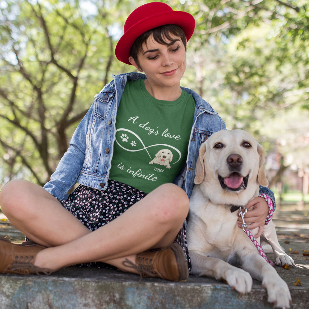 Dog's Infinite Love 2 - Customizable Unisex Personalized T - shirt for Pet Lovers