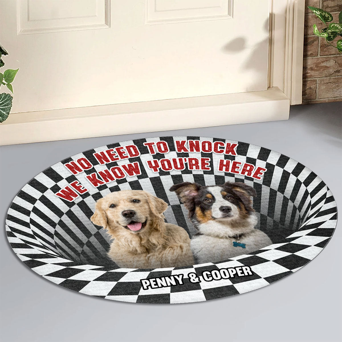 Personalized Custom Photo Doormat - No Need To Knock, Ideal for Pet Lovers