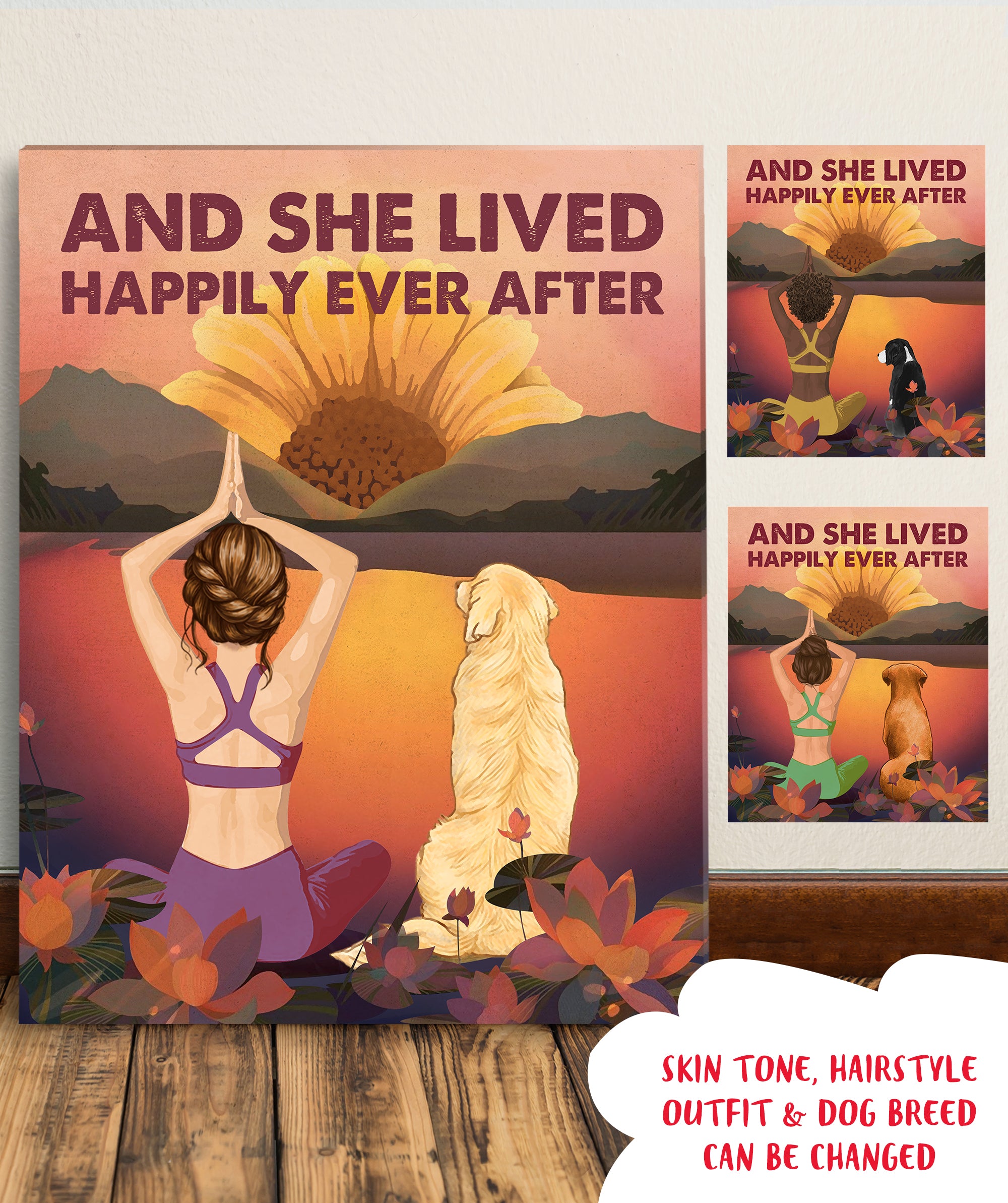 Sunset with Your Four - legged Friend: Personalized Custom Matte Canvas Print