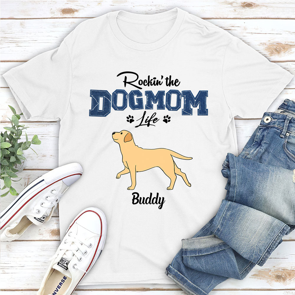 Customizable Unisex Rocking Dog Mom T-shirt - Ideal Gift for Pet Lovers