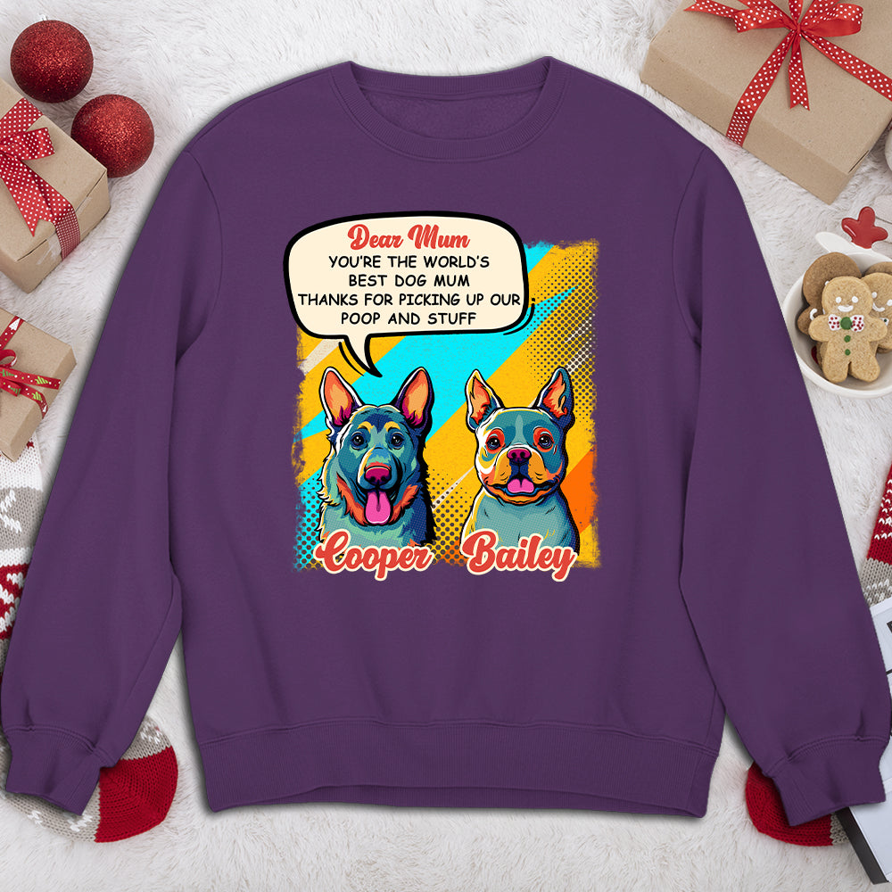 Pop Art Personalized Custom 'Best Mom' Sweatshirt - Ideal Gift for Pet Lovers