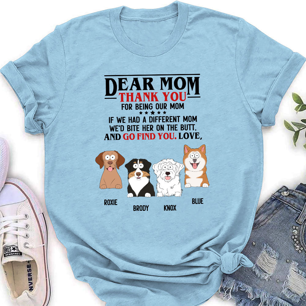 Personalized 'Thank You For Being My Mom' Women's T - shirt: Ideal Gift for Pet Lovers