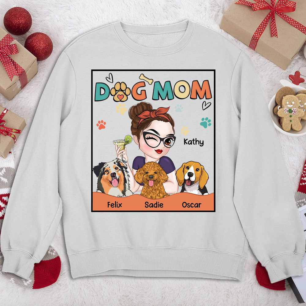 Customizable and Adorable Dog Mom Personalized Sweatshirt
