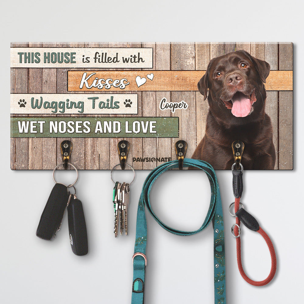 This House - Customizable Personalized Wooden Key Holder for Pet Lovers