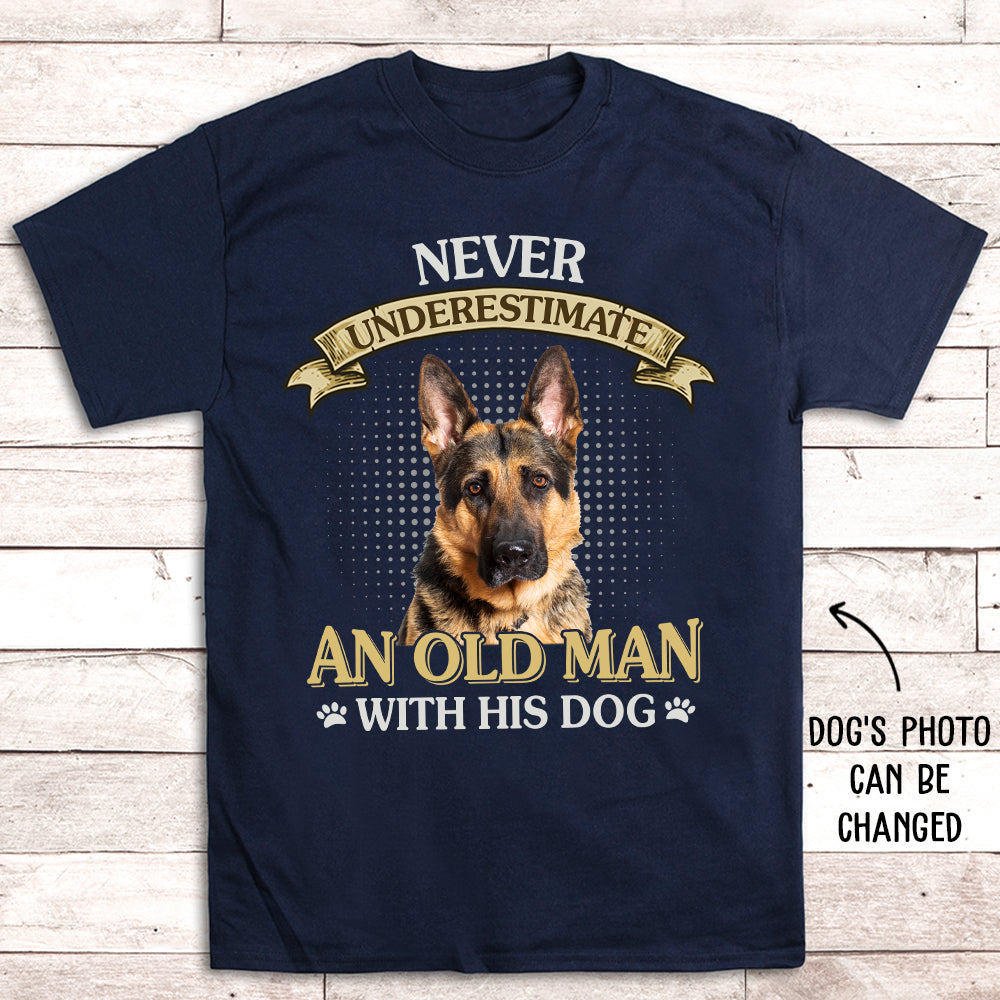 Personalized Unisex T-shirt: A Great Gift for Pet Lovers - Never Underestimate Old Man Design