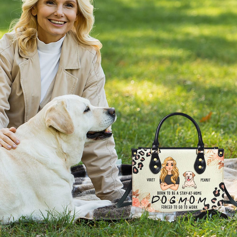 Stay At Home - Customizable Personalized Leather Handbag for Fur Baby Lovers