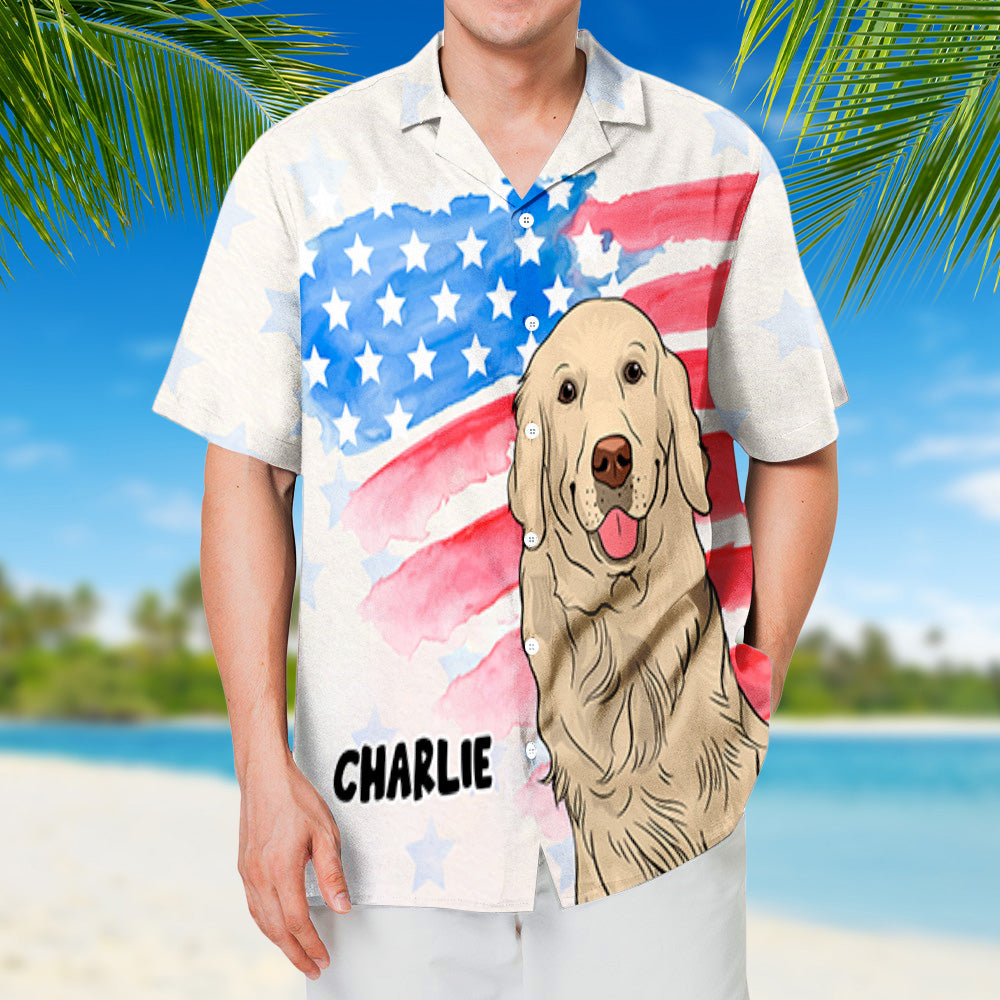 4th Of July Personalized Custom Hawaiian Shirt for Dogs - Unique Pet Lover's Gift