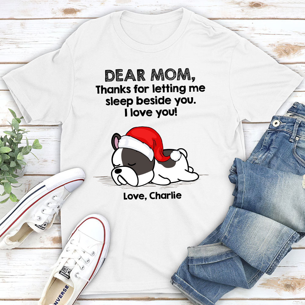 Personalized Custom Sleep Beside Pet Premium T - shirt for Pet Lovers