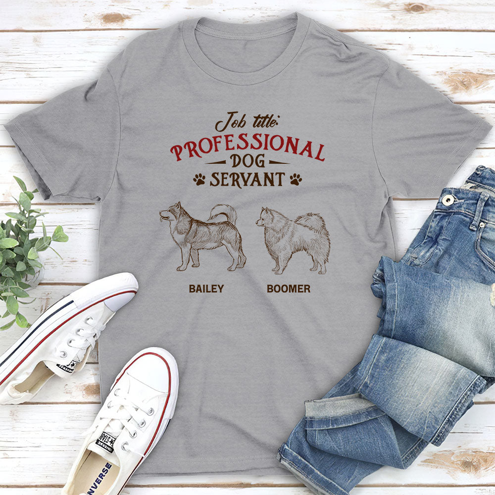 Vintage Professional Dog Servant Personalized Unisex Custom T-shirt - Ideal for Pet Lovers