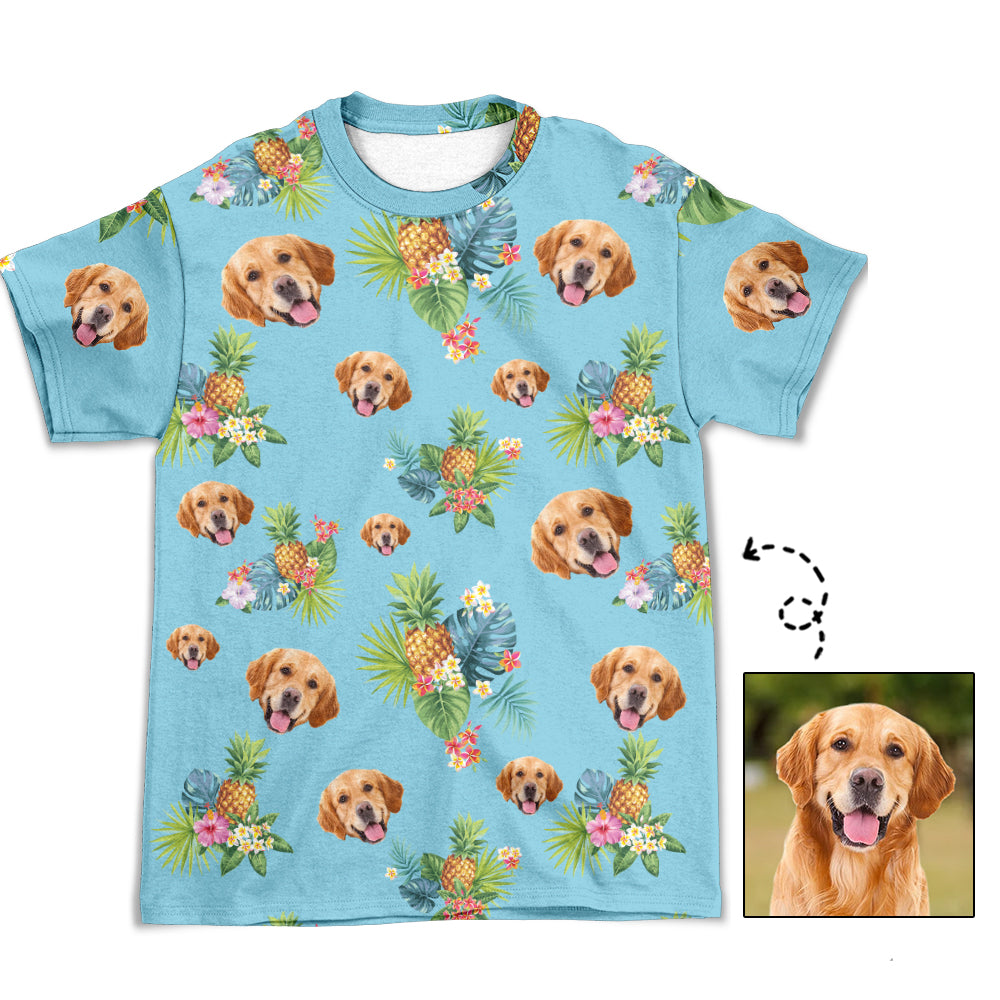 Personalized Blue Dog Pattern All-over-print T-shirt - Ideal Gift for Loved Ones