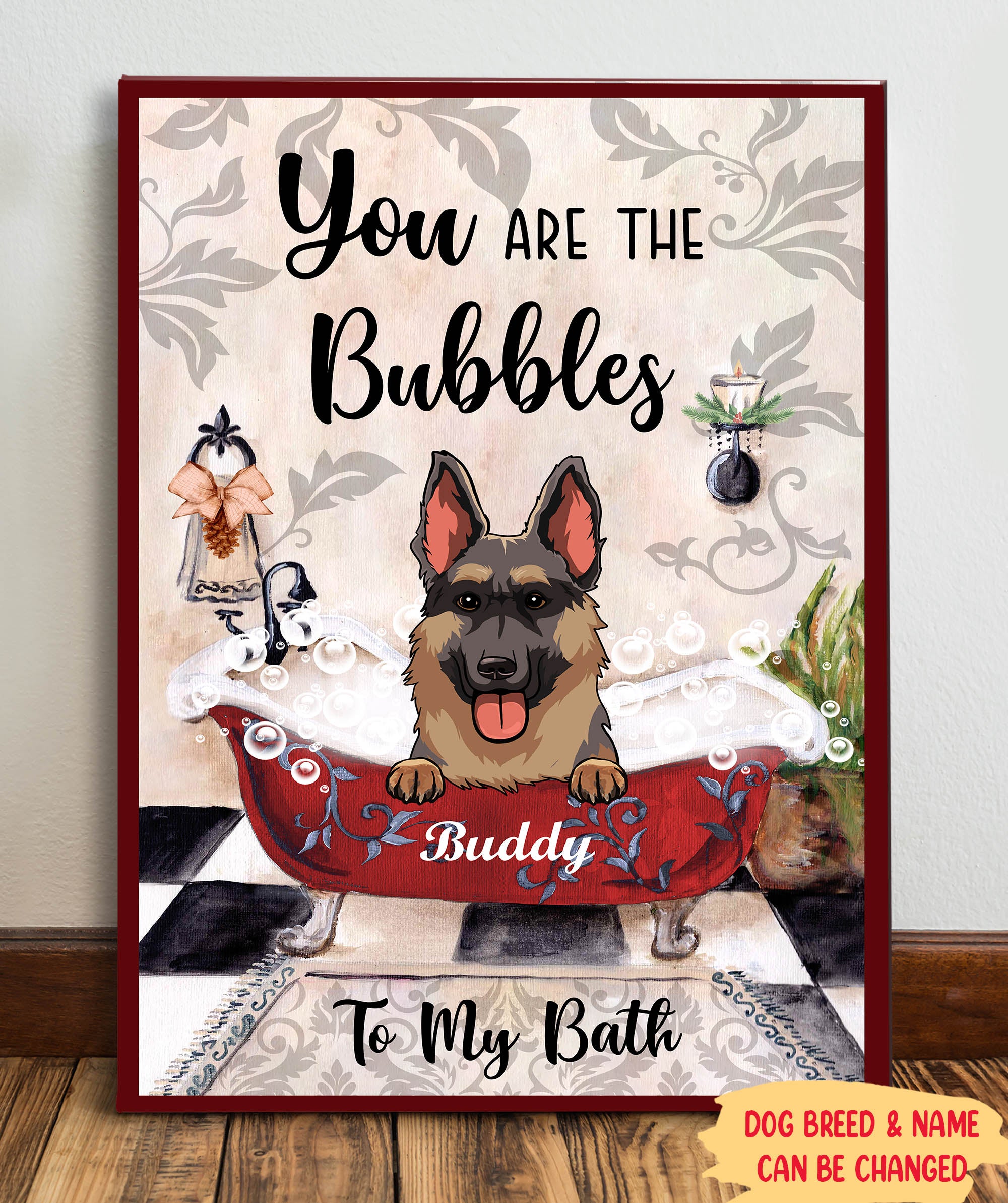 Personalized 'You Are The Bubbles To My Bath' Custom Canvas - Ideal Gift for Pet Lovers