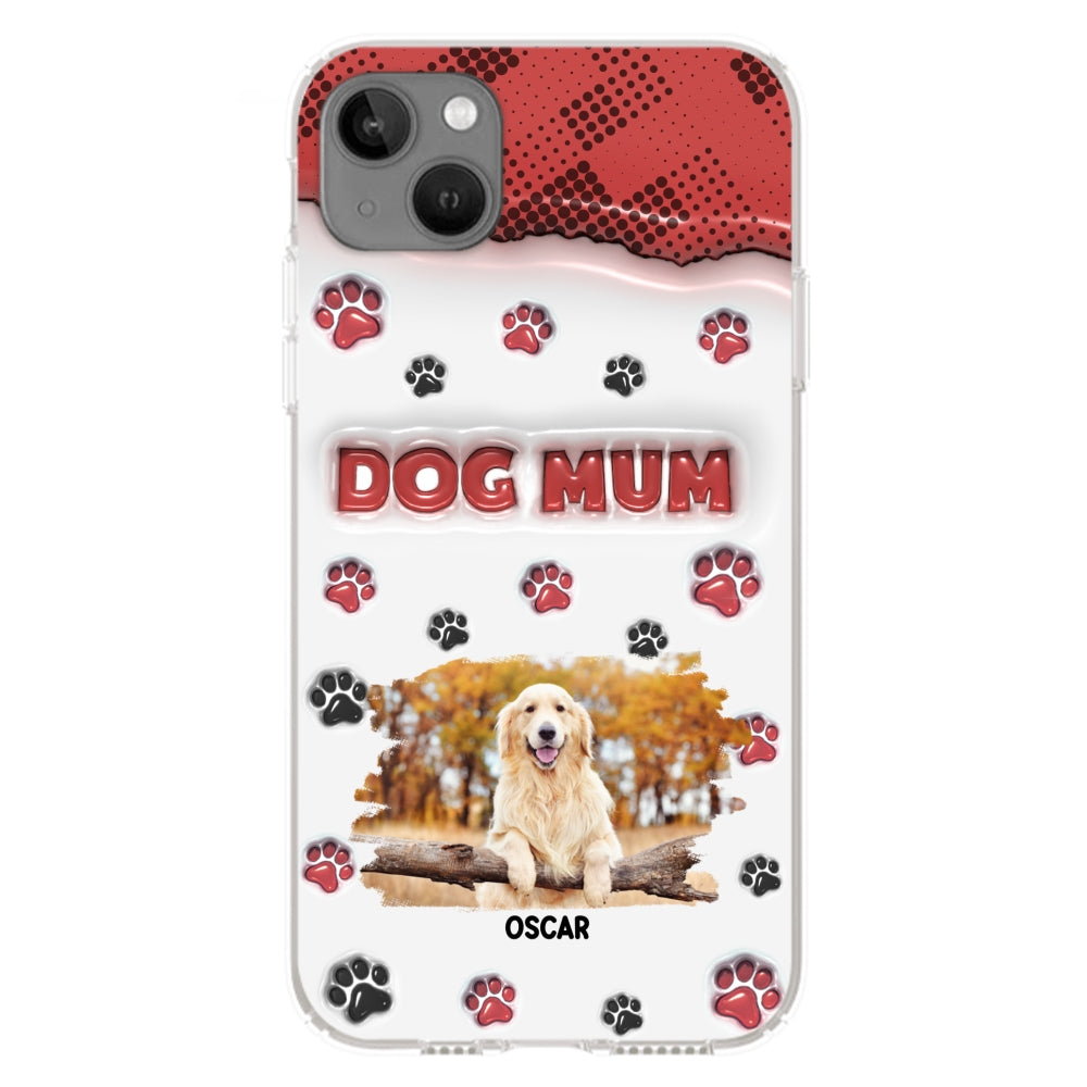 Customizable 3D Inflated Effect Personalized Dog Mom Photo Phone Case - Version 2