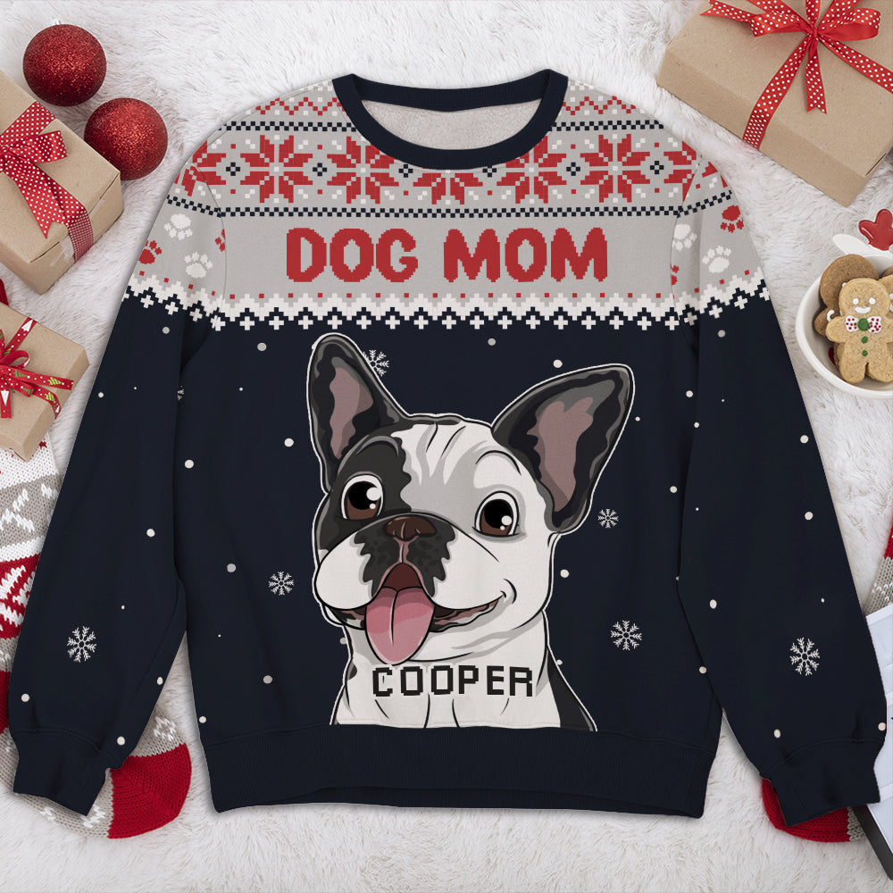 Personalized Christmas Dog Mom/Dad All-Over-Print Custom Sweatshirt