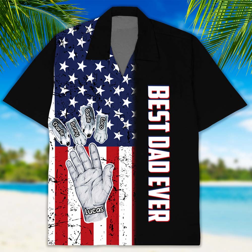 Dad's Personalized Custom Hawaiian Shirt with Pet Design