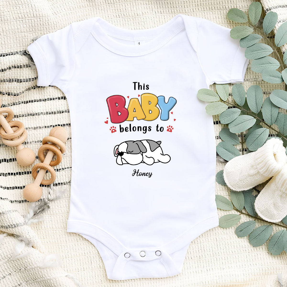 Personalized 'This Baby Belongs To Dogs' Custom Baby Onesie - Ideal for Newborns