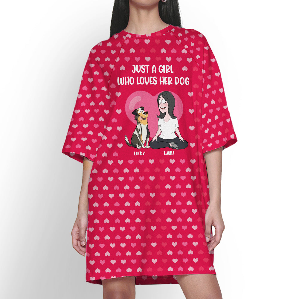 Personalized Custom 3/4 Sleeve Dog - Loving Girl Dress