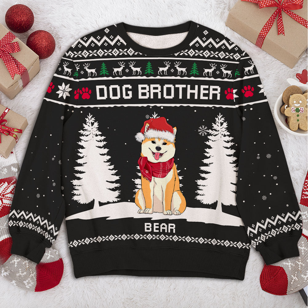 Personalized Custom All-Over-Print Dog Winter Sweatshirt for Kids