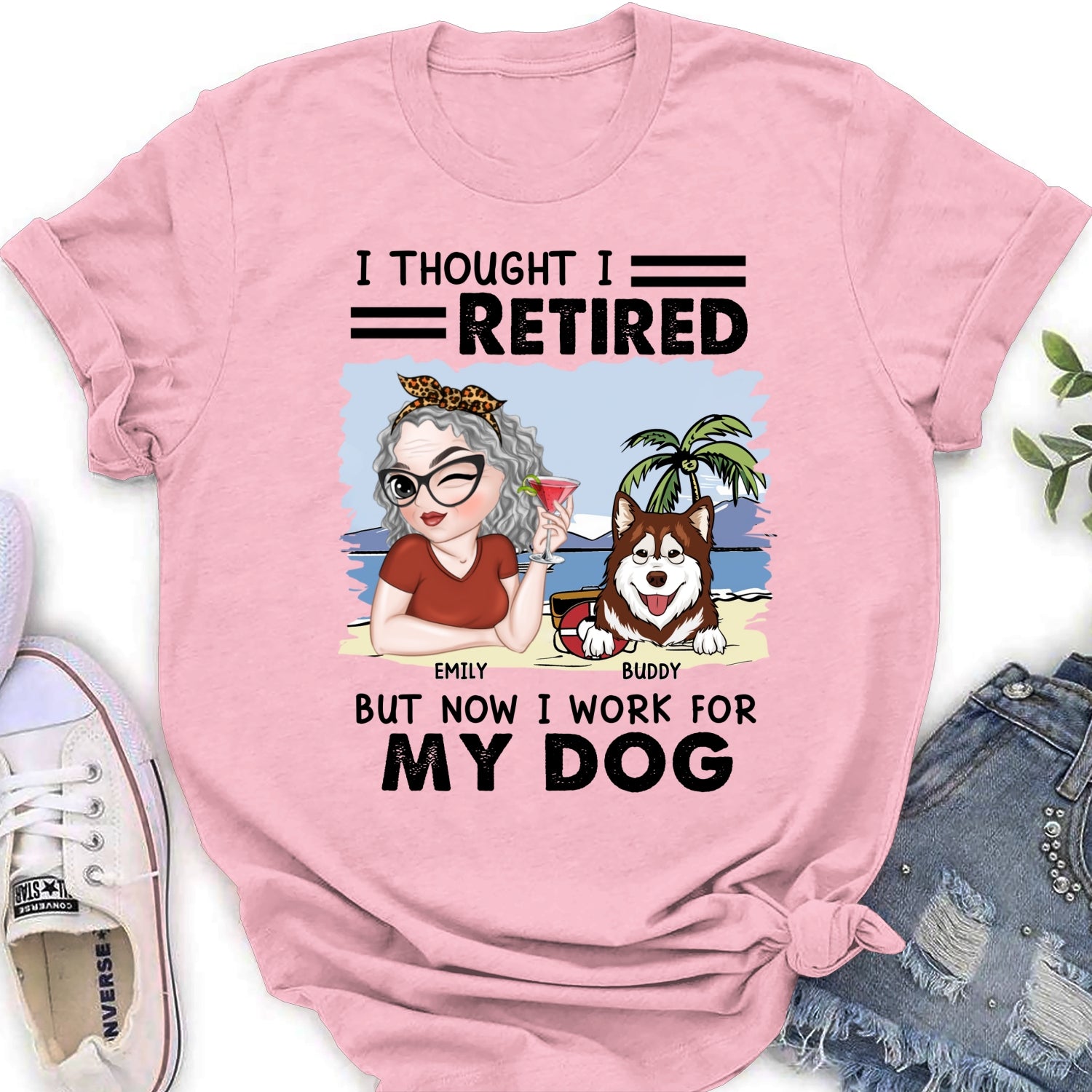 Customizable Personalized Women's T-Shirt for Dog Lovers
