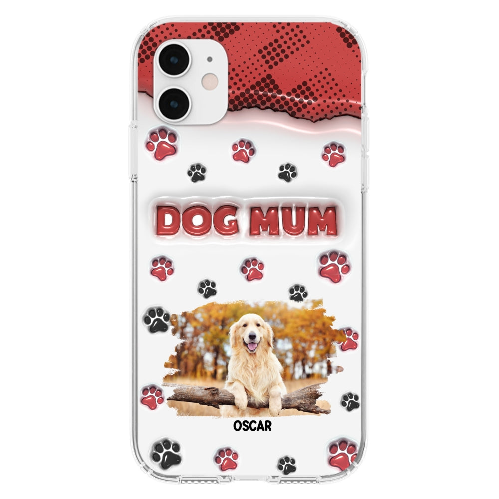 Customizable 3D Inflated Effect Personalized Dog Mom Photo Phone Case - Version 2