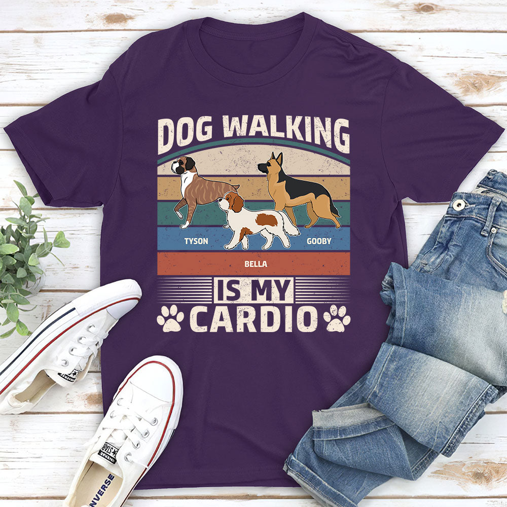 Retro Cardio with Dog Personalized Unisex Custom T-shirt - Ideal for Pet Lovers