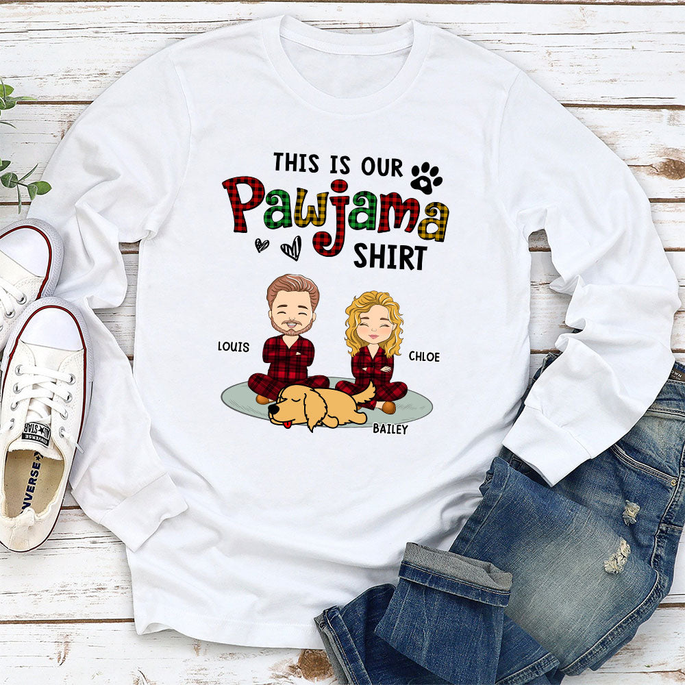 Personalized Pawjama Couple Long Sleeve T-Shirts - Ideal Gift for Pet Lovers