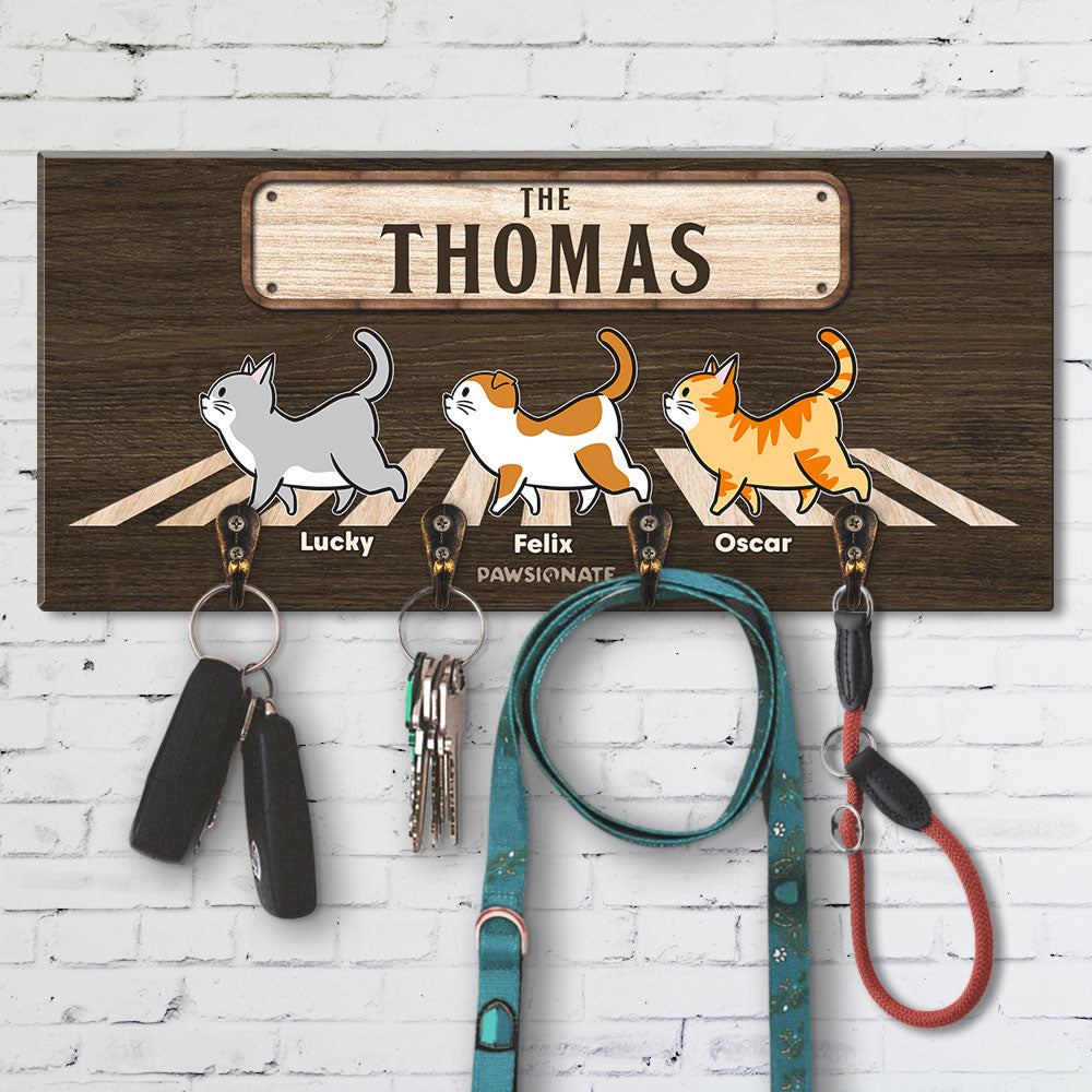 Pet Family Personalized Customizable Wooden Key Holder - Ideal Gift for Pet Lovers
