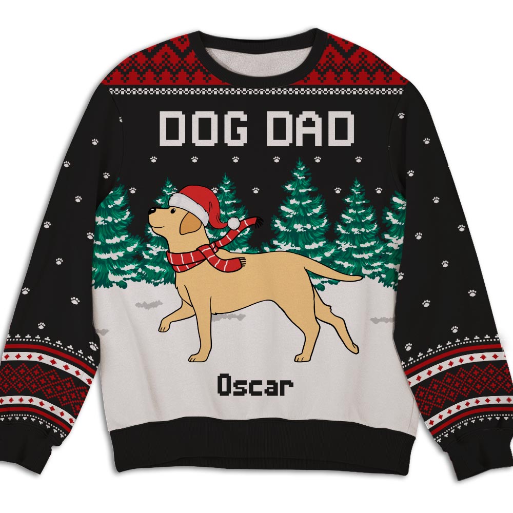 Personalized All-Over-Print 'Walking in Snow' Sweatshirt - Ideal Gift for Pet Lovers