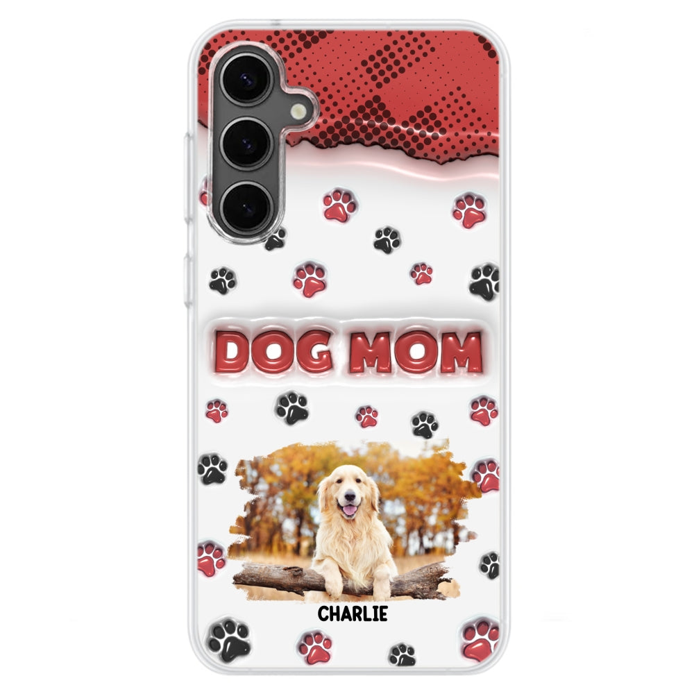 Customizable 3D Inflated Effect Personalized Dog Mom Photo Phone Case - Version 2