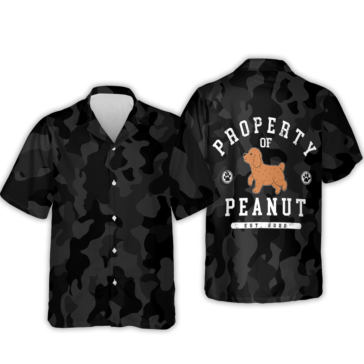 Personalized Dog Camouflage Hawaiian Shirt - Ideal Gift for Pet Lovers